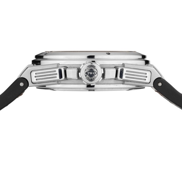 Montre IWC Ingenieur automatique cadran blanc bracelet cuir noir 45 mm