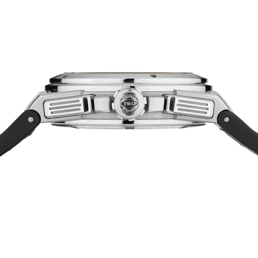 Montre IWC Ingenieur automatique cadran blanc bracelet cuir noir 45 mm