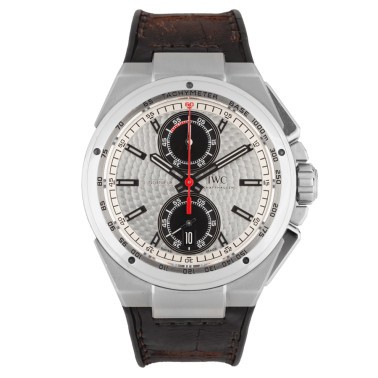 Montre IWC Ingenieur automatique cadran blanc bracelet cuir noir 45 mm