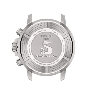 Montre Tissot Seastar 1000 quartz Chronograph cadran bleu bracelet acier 45,5 mm