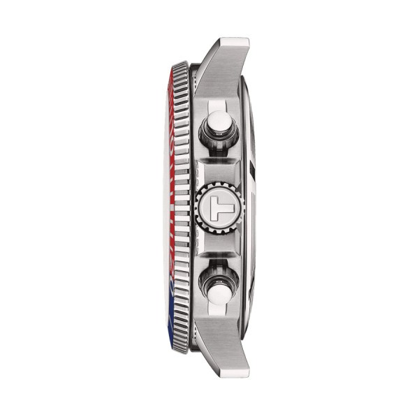 Montre Tissot Seastar 1000 quartz Chronograph cadran bleu bracelet acier 45,5 mm