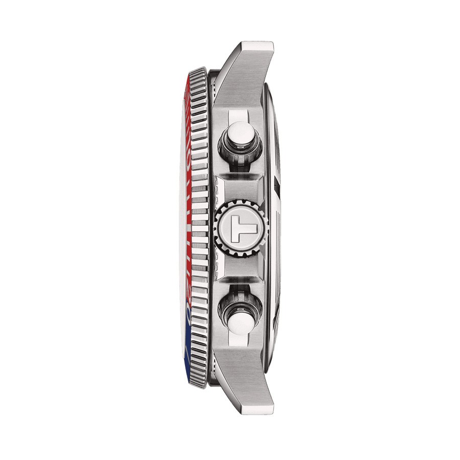 Montre Tissot Seastar 1000 quartz Chronograph cadran bleu bracelet acier 45,5 mm