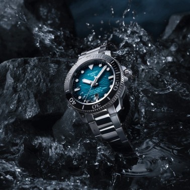 Montre Tissot Seastar 2000 Professional Powermatic 80 cadran bleu clair bracelet acier 46 mm T120.607.11.041.00