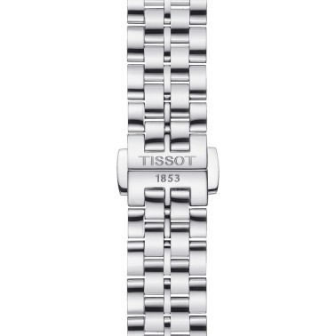 Montre Tissot Glendora quartz lunette or jaune cadran couleur nacre blanche bracelet acier 33 mm T929.210.41.116.01