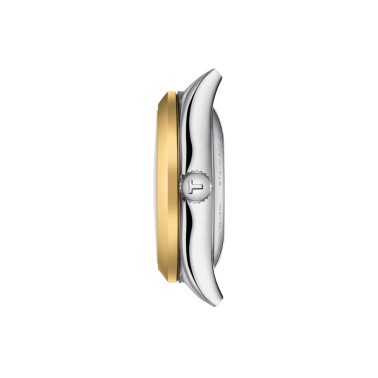 Montre Tissot T-My Lady Or Jaune automatique cadran bleu bracelet cuir bleu 29 mm T930.007.46.046.00