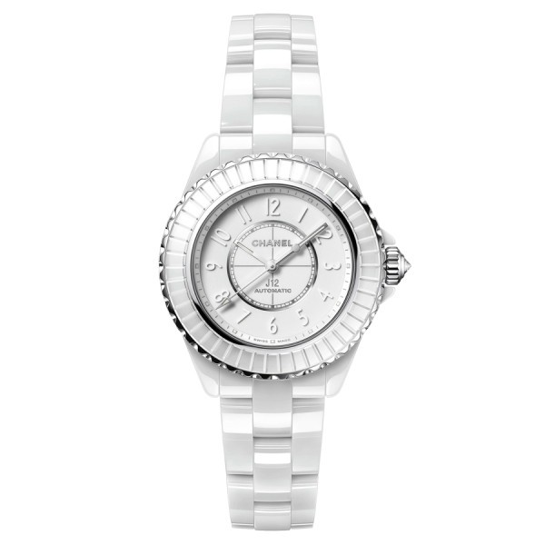 Montre CHANEL J12 EDITION 1 automatique cadran blanc bracelet céramique blanche 33 mm
