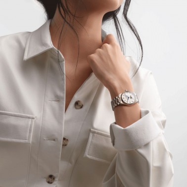 Longines Master Collection automatic moon phase watch silver dial steel bracelet 34 mm