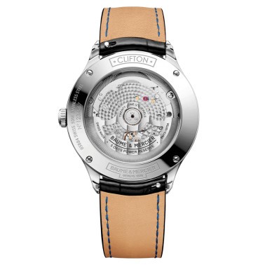 Montre Baume et Mercier Clifton Baumatic automatique cadran vert bracelet cuir noir 40 mm