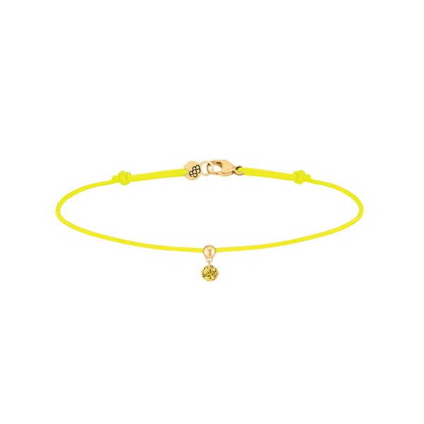 Bracelet La Brune et La Blonde cordon jaune en or jaune et saphir jaune 