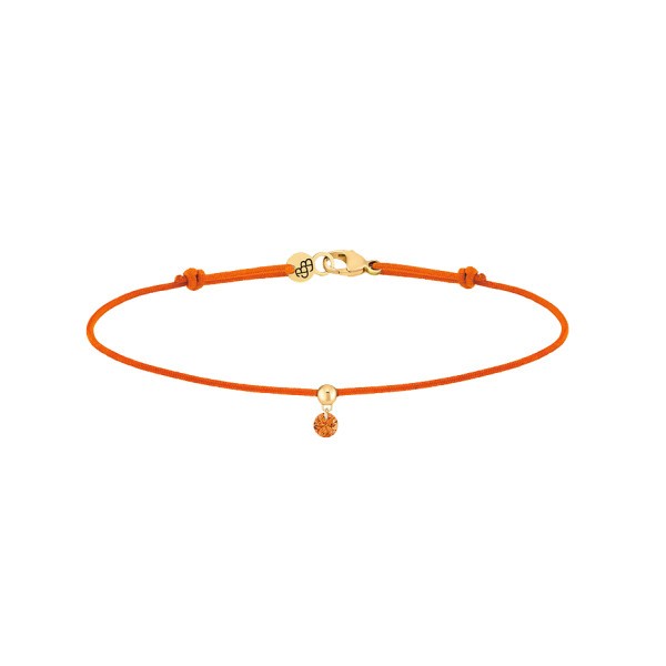 Bracelet La Brune et La Blonde cordon orange en or jaune et saphir orange