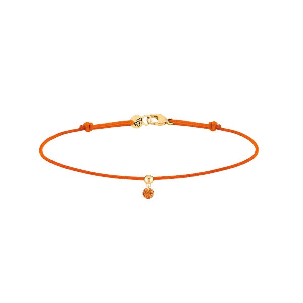 Bracelet La Brune et La Blonde cordon orange en or jaune et saphir orange