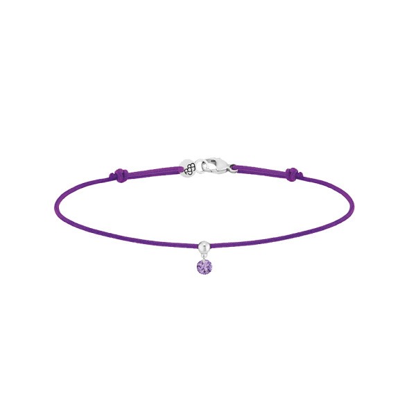 Bracelet La Brune et La Blonde cordon violet en or blanc et améthiste BC0012WGAMPU