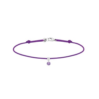 Bracelet La Brune et La Blonde cordon violet en or blanc et améthiste BC0012WGAMPU