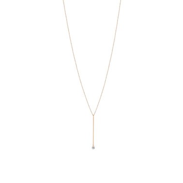 Sautoir La Brune et La Blonde Majorette en or rose et diamant 0,10