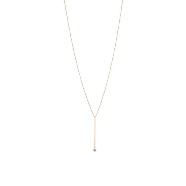 Sautoir La Brune et La Blonde Majorette en or rose et diamant 0,10