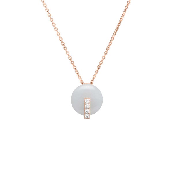 Collier Roberto Coin Colored Treasures en or rose jade blanche et diamants ADV888CL146711R