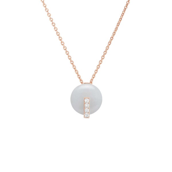 Collier Roberto Coin Colored Treasures en or rose jade blanche et diamants