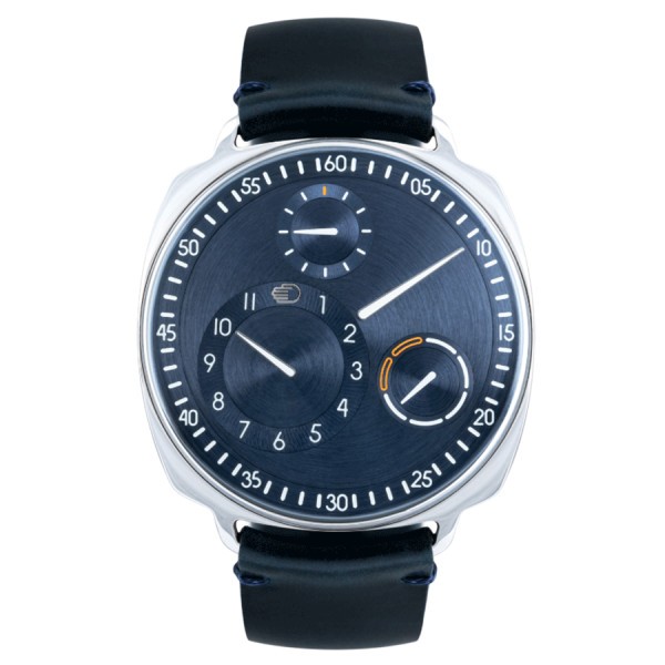Montre Ressence Type 1-2 N automatique cadran bleu bracelet cuir bleu 41 mm
