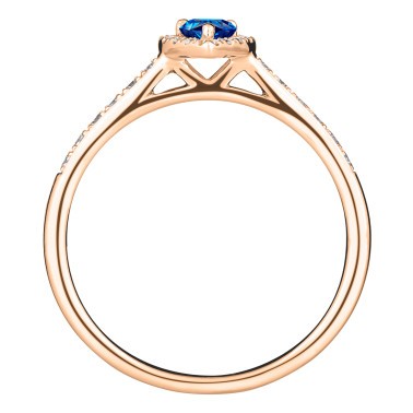 Solitaire Lepage Marcel en or rose et saphir taille poire LES17SR