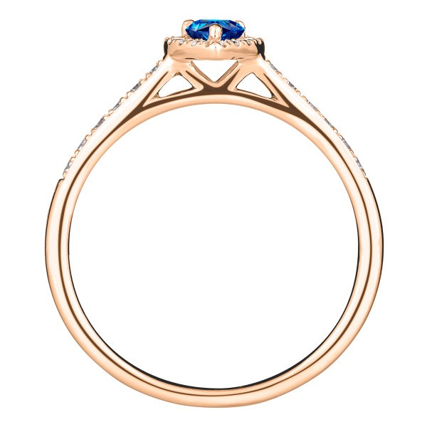 Solitaire Lepage Marcel en or rose et saphir taille poire LES17SR