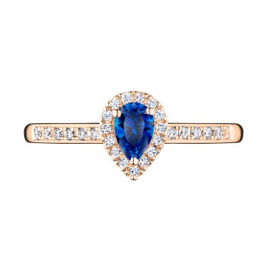Solitaire Lepage Marcel en or rose et saphir taille poire LES17SR