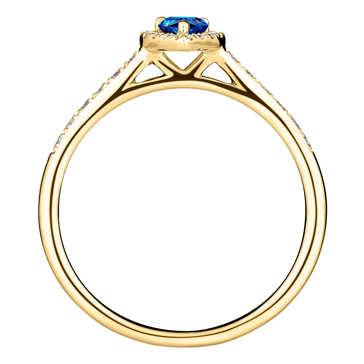 Solitaire Lepage Marcel en or jaune et saphir taille poire LES17SJ