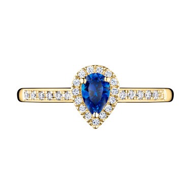 Solitaire Lepage Marcel en or jaune et saphir taille poire LES17SJ