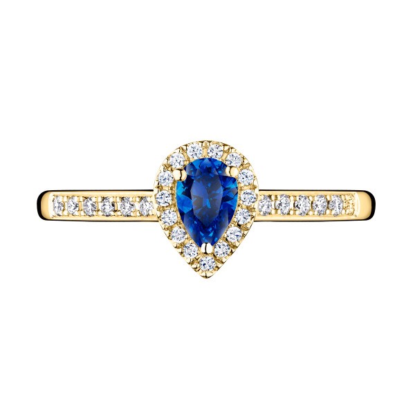 Solitaire Lepage Marcel en or jaune et saphir taille poire LES17SJ