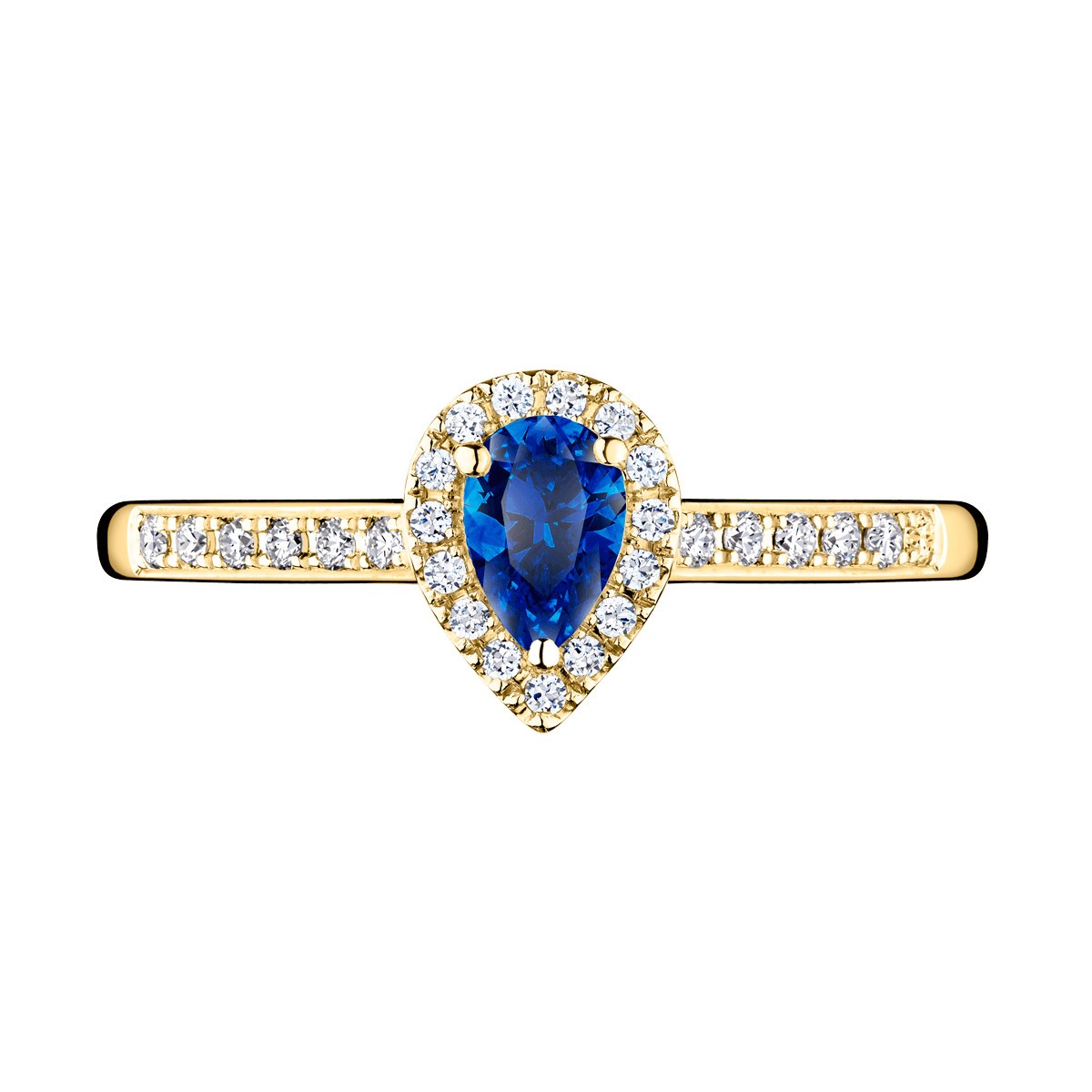 Solitaire Lepage Marcel en or jaune et saphir taille poire LES17SJ