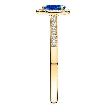 Solitaire Lepage Marcel en or jaune et saphir taille poire LES17SJ