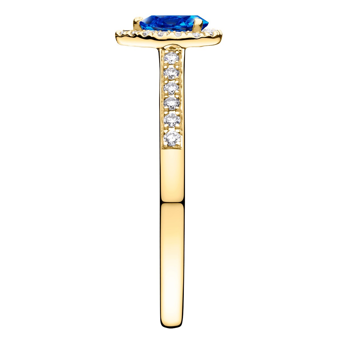 Solitaire Lepage Marcel en or jaune et saphir taille poire LES17SJ