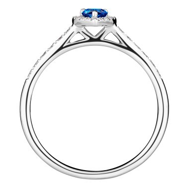 Solitaire Lepage Marcel en or blanc et saphir taille poire LES17SG