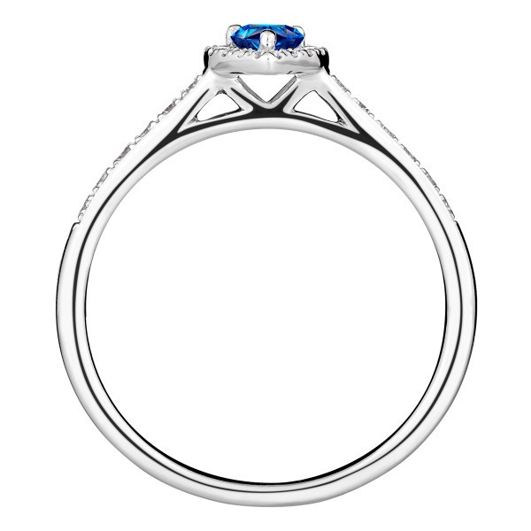 Solitaire Lepage Marcel en or blanc et saphir taille poire LES17SG