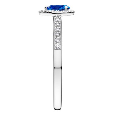 Solitaire Lepage Marcel en or blanc et saphir taille poire LES17SG