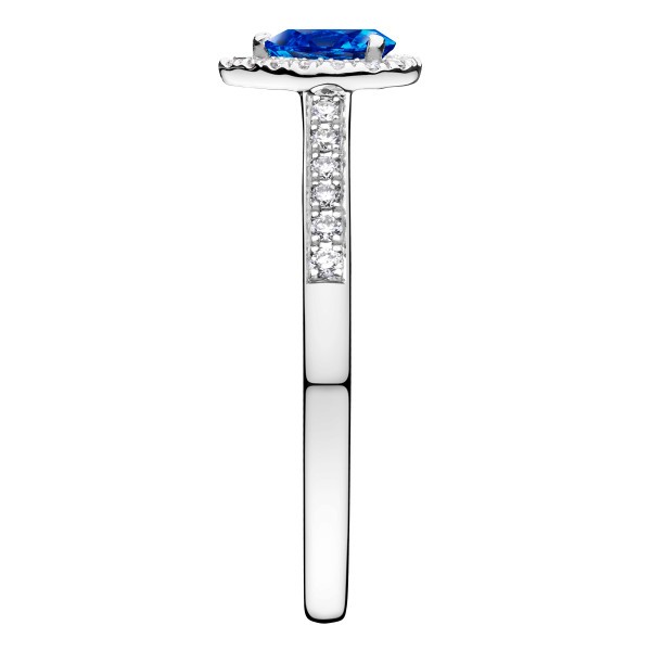 Solitaire Lepage Marcel en or blanc et saphir taille poire LES17SG