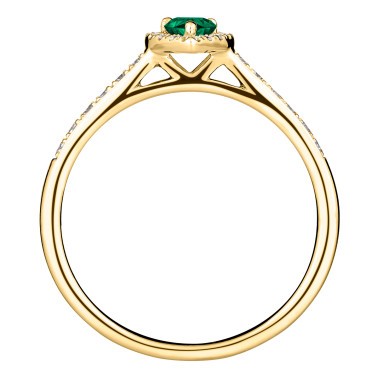 Solitaire Lepage Marcel en or jaune et émeraude taille poire LES17EJ
