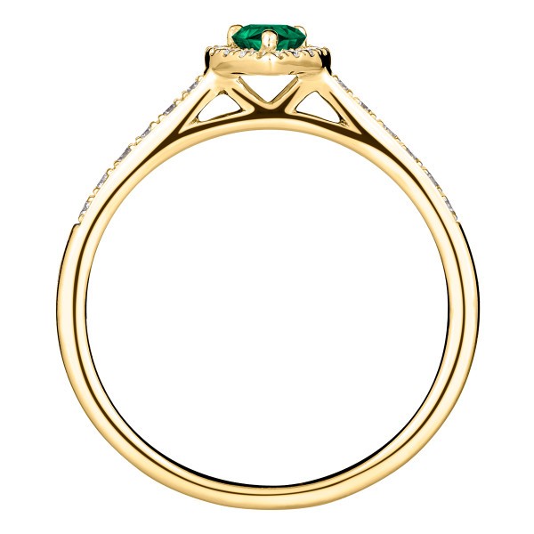 Solitaire Lepage Marcel en or jaune et émeraude taille poire LES17EJ