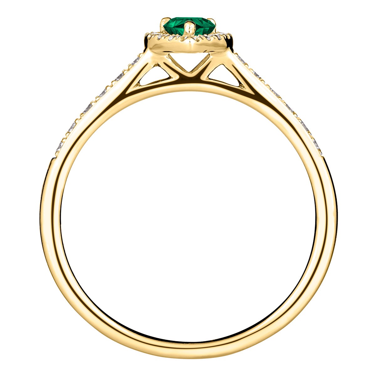 Solitaire Lepage Marcel en or jaune et émeraude taille poire LES17EJ