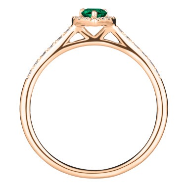 Solitaire Lepage Marcel en or rose et émeraude taille poire LES17ER