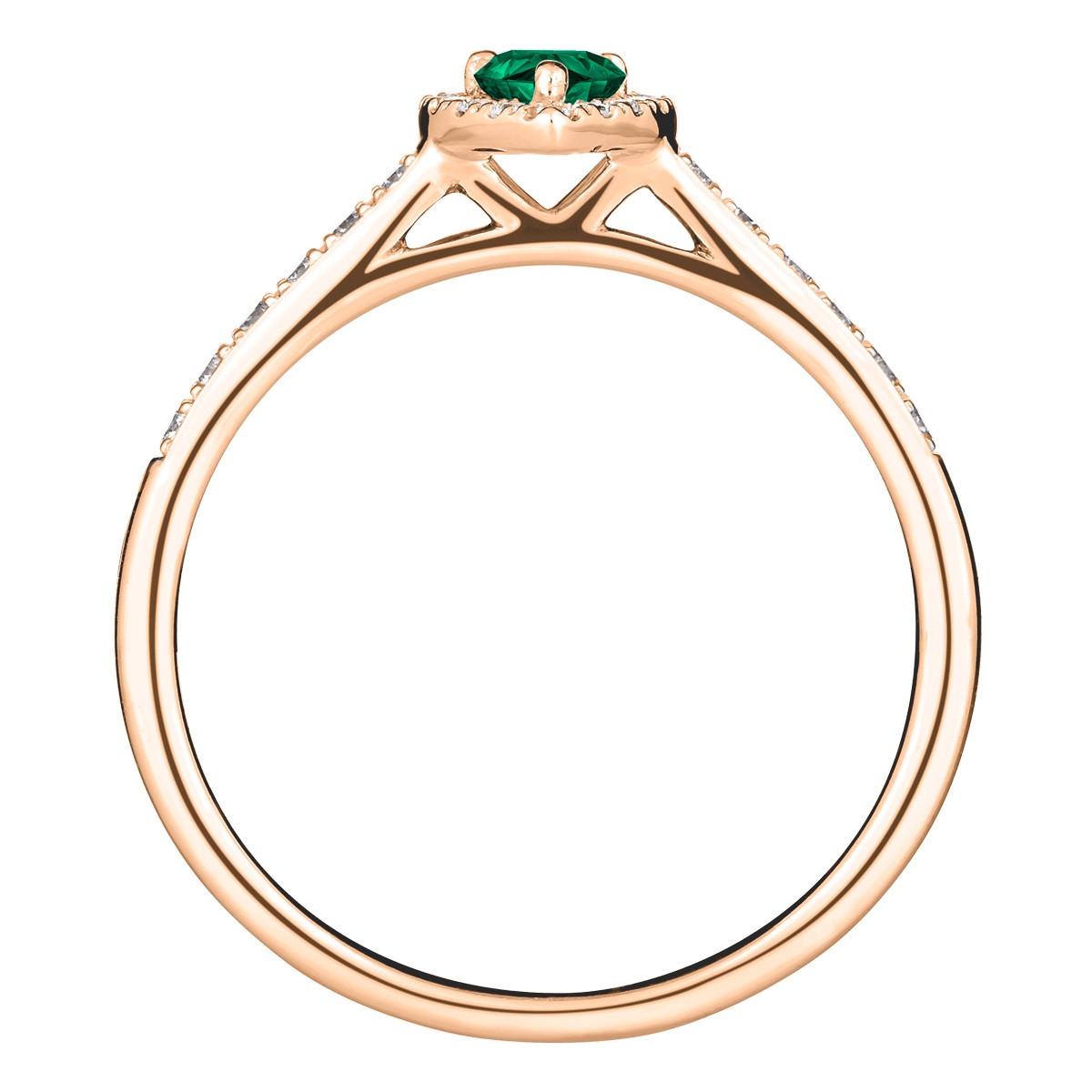 Solitaire Lepage Marcel en or rose et émeraude taille poire LES17ER