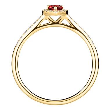 Solitaire Lepage Marcel en or jaune et rubis taille poire LES17RJ