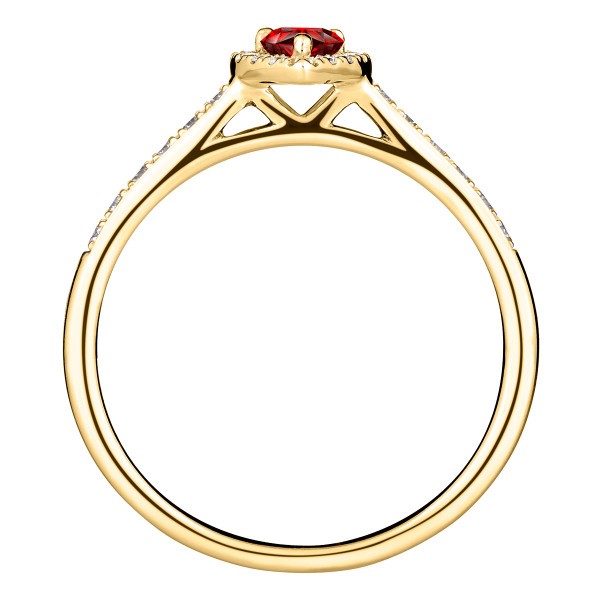 Solitaire Lepage Marcel en or jaune et rubis taille poire LES17RJ