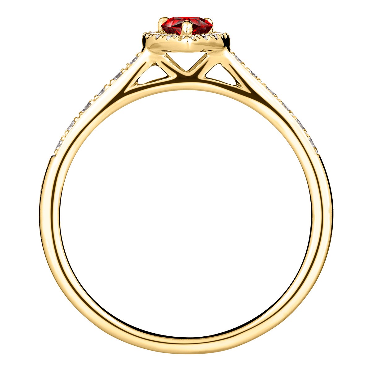 Solitaire Lepage Marcel en or jaune et rubis taille poire LES17RJ