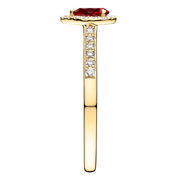 Solitaire Lepage Marcel en or jaune et rubis taille poire LES17RJ