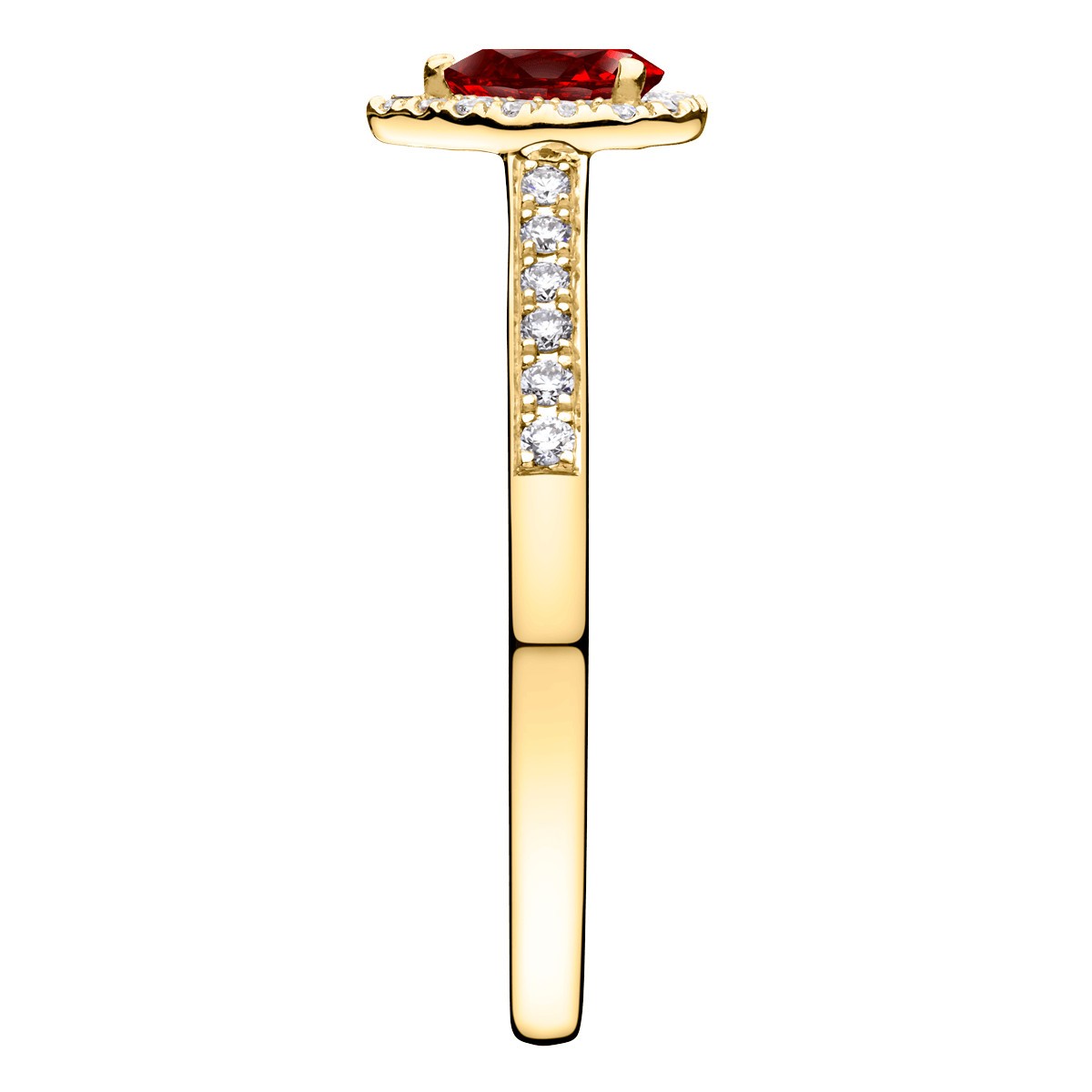 Solitaire Lepage Marcel en or jaune et rubis taille poire LES17RJ