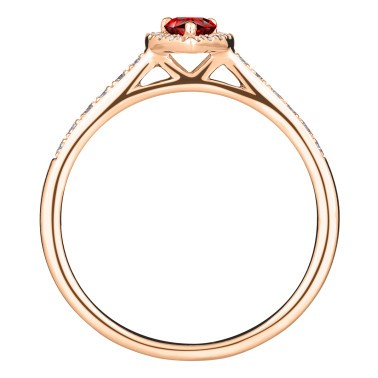 Solitaire Lepage Marcel en or rose et rubis taille poire LES17RR