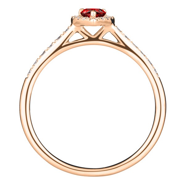 Solitaire Lepage Marcel en or rose et rubis taille poire LES17RR