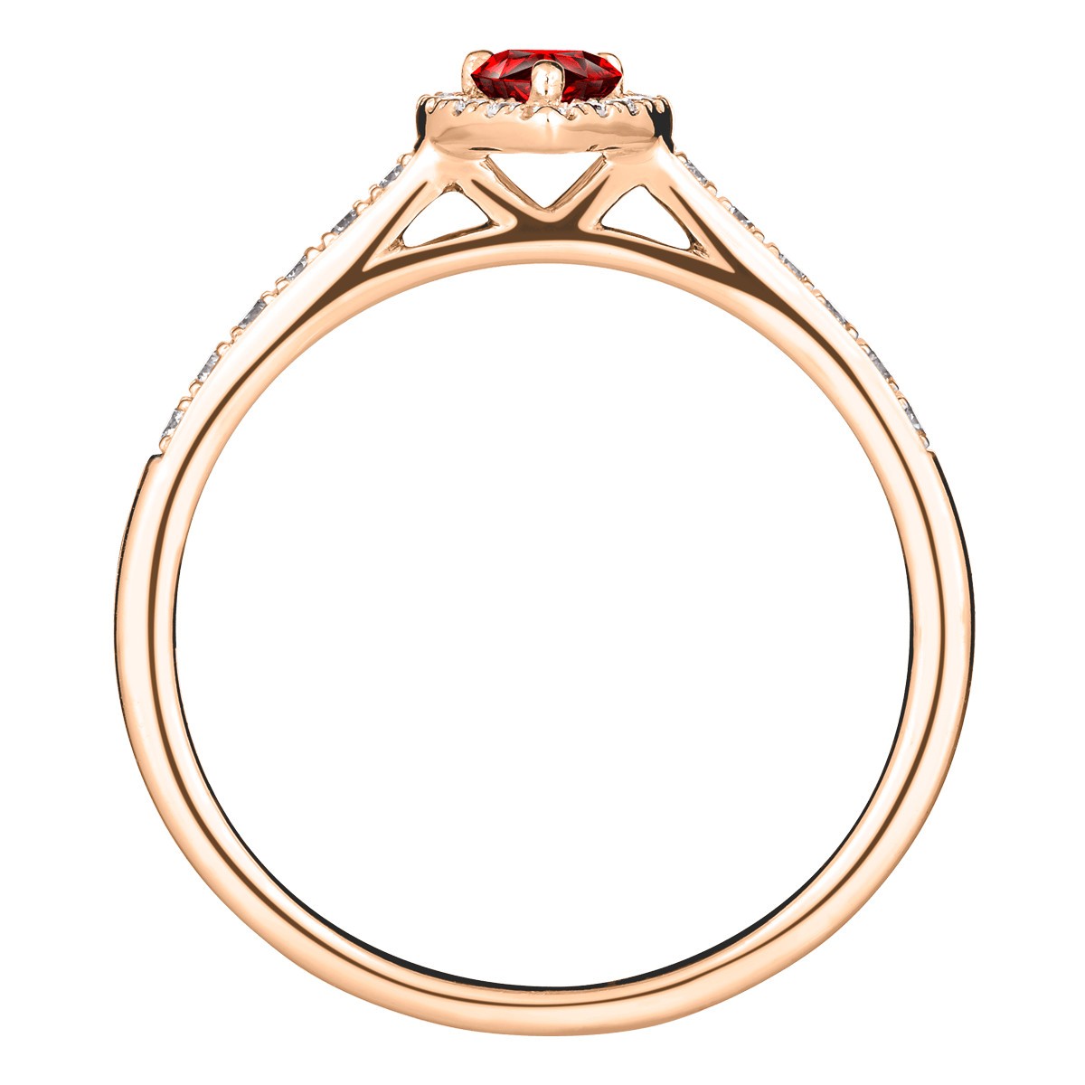 Solitaire Lepage Marcel en or rose et rubis taille poire LES17RR