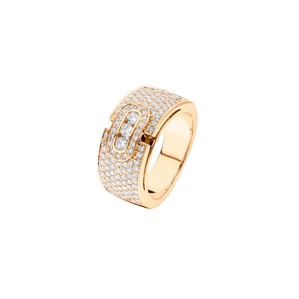 So Shocking Emotion Trilogy ring in diamond-paved pink gold