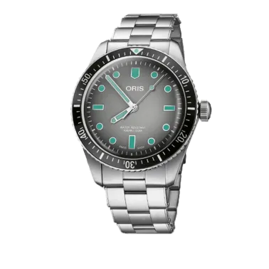 Montre Oris Divers Sixty-Five automatique cadran gris bracelet acier 40 mm